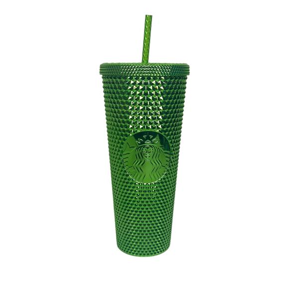 Starbucks Christmas Holiday 2023 Studded Chrome Metallic Green Tumbler Venti - Picture 6 of 7